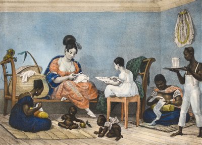 Una signora di alcune possedimenti nella sua casa da Jean Baptiste Debret